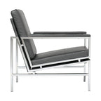 Metal and Bonded Leather Mid Century Accent Chair