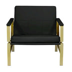 Metal and Bonded Leather Mid Century Accent Chair