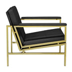 Metal and Bonded Leather Mid Century Accent Chair
