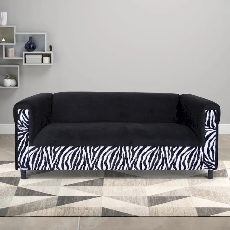 Mid Century Modern 3 Seater Sofa Velvet Solid Wood Frame Upholstered