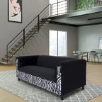Mid Century Modern 3 Seater Sofa Velvet Solid Wood Frame Upholstered