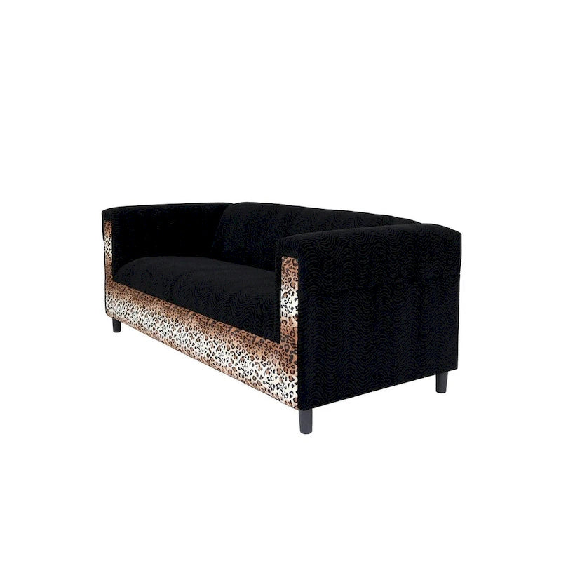 Mid Century Modern 3 Seater Sofa Velvet Solid Wood Frame Upholstered