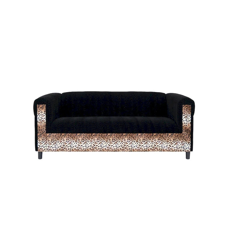 Mid Century Modern 3 Seater Sofa Velvet Solid Wood Frame Upholstered