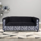 Mid Century Modern 3 Seater Sofa Velvet Solid Wood Frame Upholstered