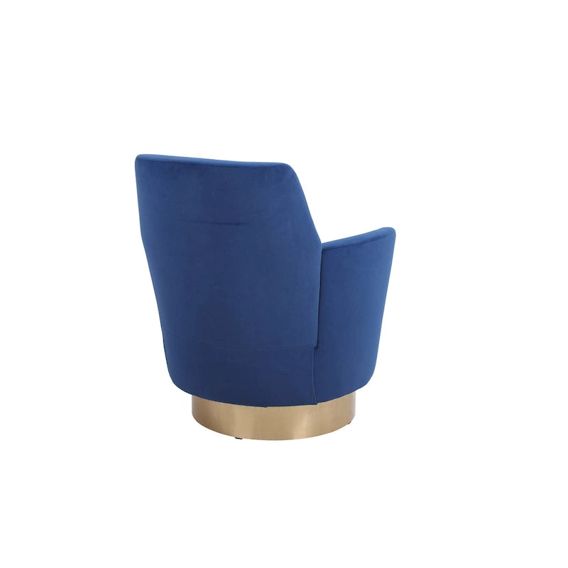 Velvet Soft Fabric Swivel Barrel Chair - 28.3 x 29.3 x 32.7