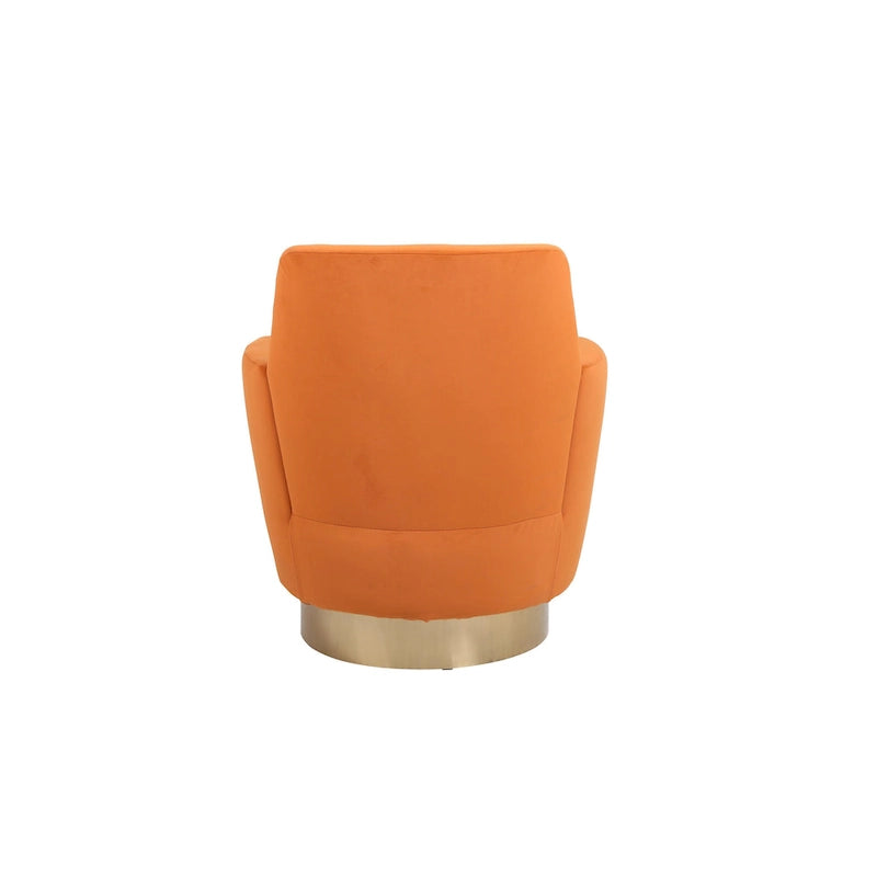 Velvet Soft Fabric Swivel Barrel Chair - 28.3 x 29.3 x 32.7