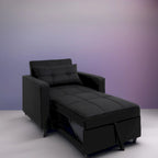 3-in-1 Convertible Recliner Chair Bed - Modern Upholstered Foldable Sleeper Lounge Sofa for Small Spaces