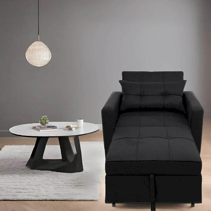 3-in-1 Convertible Recliner Chair Bed - Modern Upholstered Foldable Sleeper Lounge Sofa for Small Spaces