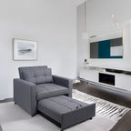 3-in-1 Convertible Recliner Chair Bed - Modern Upholstered Foldable Sleeper Lounge Sofa for Small Spaces