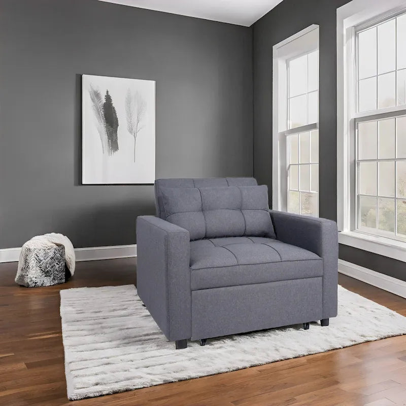 3-in-1 Convertible Recliner Chair Bed - Modern Upholstered Foldable Sleeper Lounge Sofa for Small Spaces