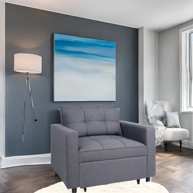 3-in-1 Convertible Recliner Chair Bed - Modern Upholstered Foldable Sleeper Lounge Sofa for Small Spaces