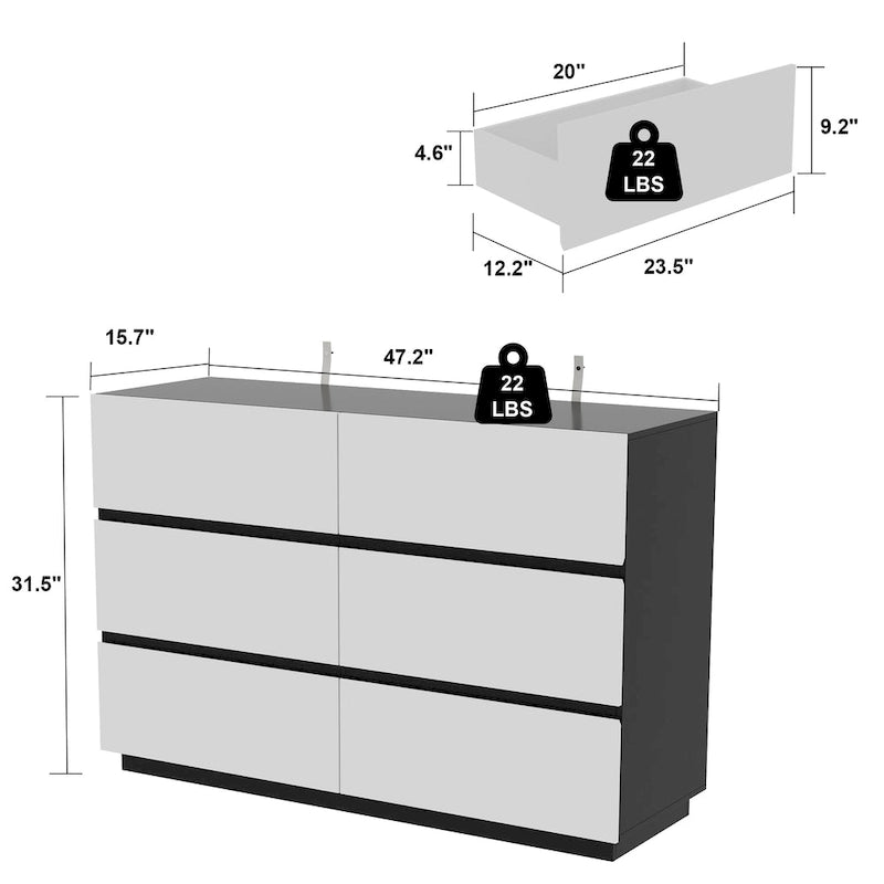 Modern Minimalist Nine-Drawer/Six-Drawer Dresser Storage Solution