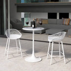 Mid-Century Modern Counter Stool with Steel Legs for Indoors or Outdoors - Set of 2