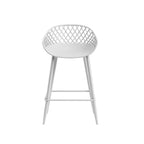 Mid-Century Modern Counter Stool with Steel Legs for Indoors or Outdoors - Set of 2