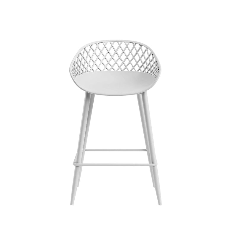 Mid-Century Modern Counter Stool with Steel Legs for Indoors or Outdoors - Set of 2
