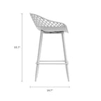 Mid-Century Modern Counter Stool with Steel Legs for Indoors or Outdoors - Set of 2