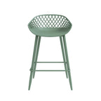 Mid-Century Modern Counter Stool with Steel Legs for Indoors or Outdoors - Set of 2