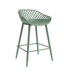 Mid-Century Modern Counter Stool with Steel Legs for Indoors or Outdoors - Set of 2