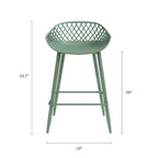 Mid-Century Modern Counter Stool with Steel Legs for Indoors or Outdoors - Set of 2