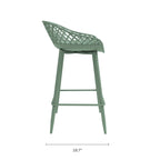 Mid-Century Modern Counter Stool with Steel Legs for Indoors or Outdoors - Set of 2