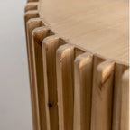 Retro Fashion Style Cylindrical Coffee Table with Vertical Texture Relief Design