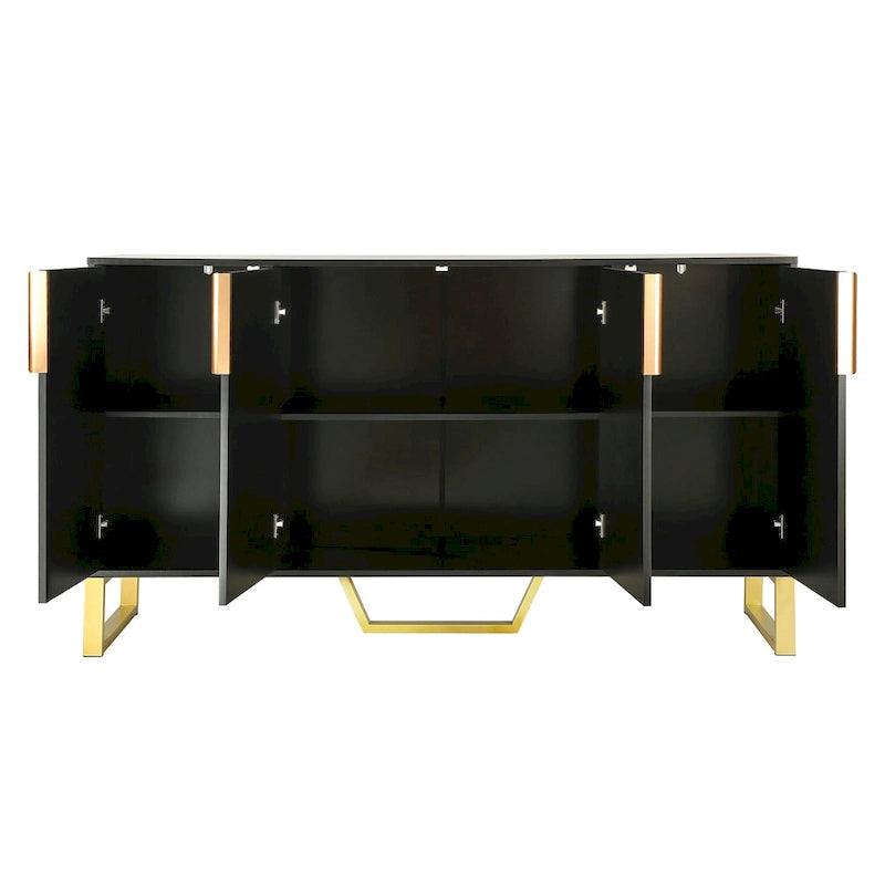 Sideboard Kitchen Cabinet with Four Doors and Adjustable Shelves