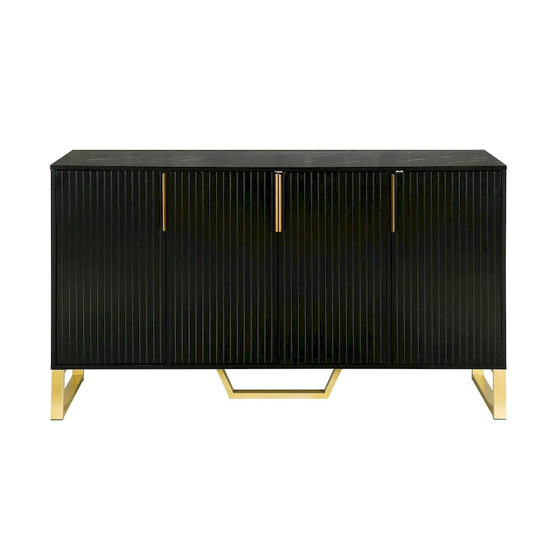 Sideboard Kitchen Cabinet with Four Doors and Adjustable Shelves