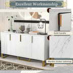 Sideboard Kitchen Cabinet with Four Doors and Adjustable Shelves