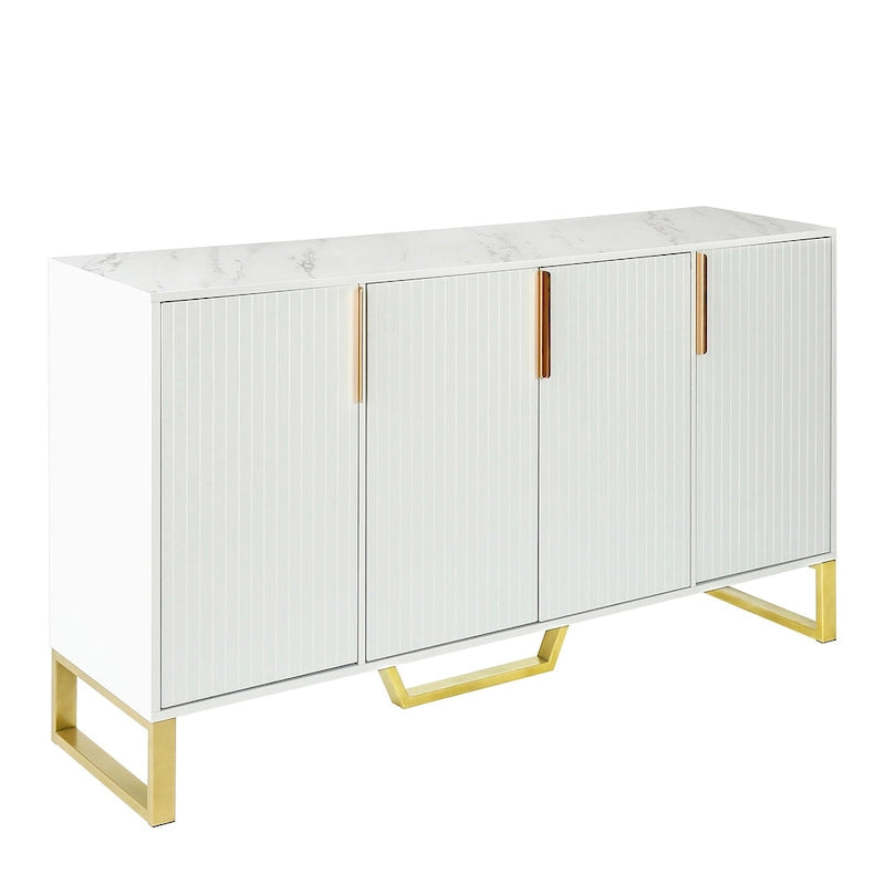 Sideboard Kitchen Cabinet with Four Doors and Adjustable Shelves
