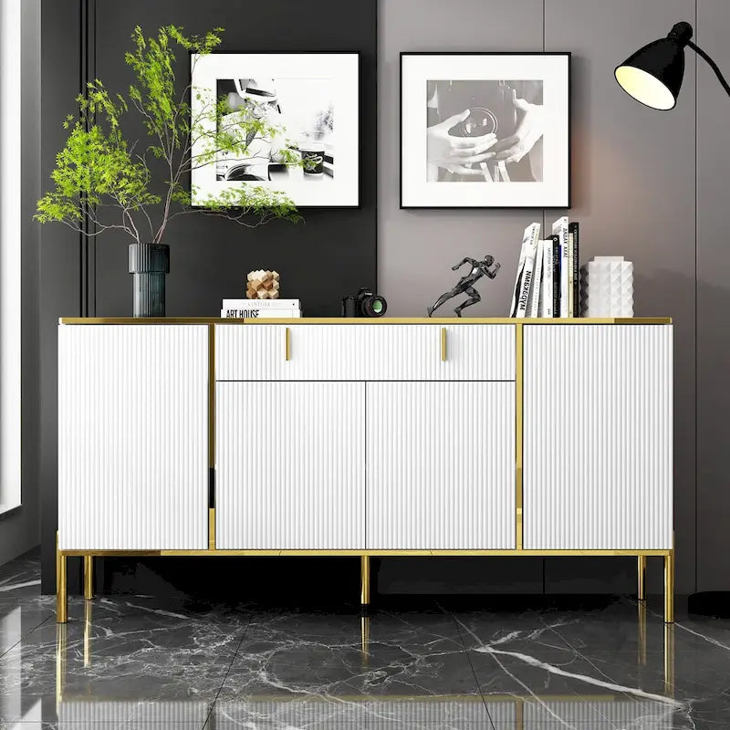 Pop-Up Door Credenza Sideboard Buffet Buffet Sideboard Storage Cabinet