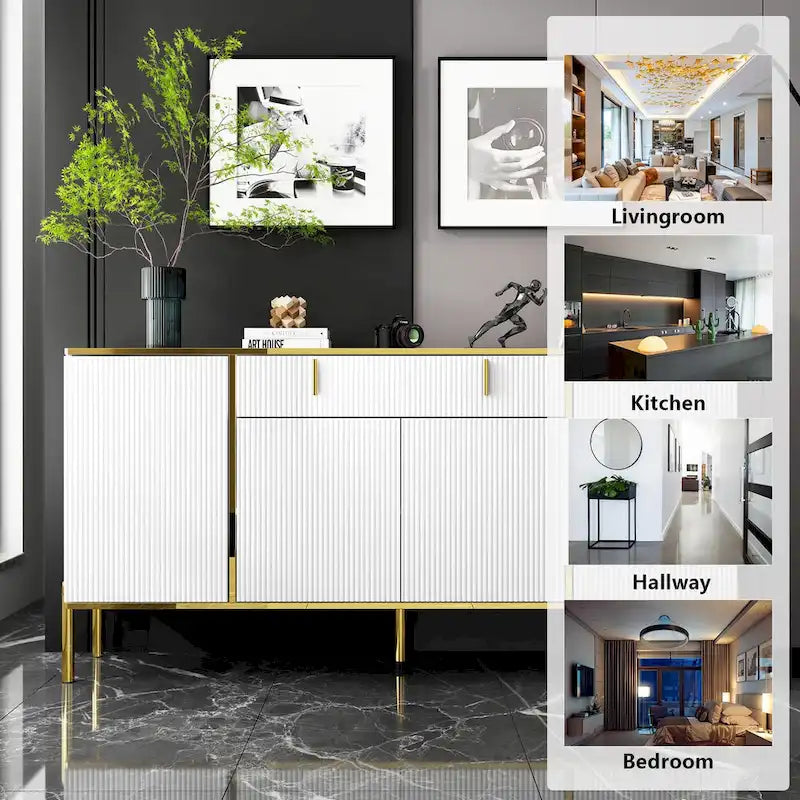 Pop-Up Door Credenza Sideboard Buffet Buffet Sideboard Storage Cabinet