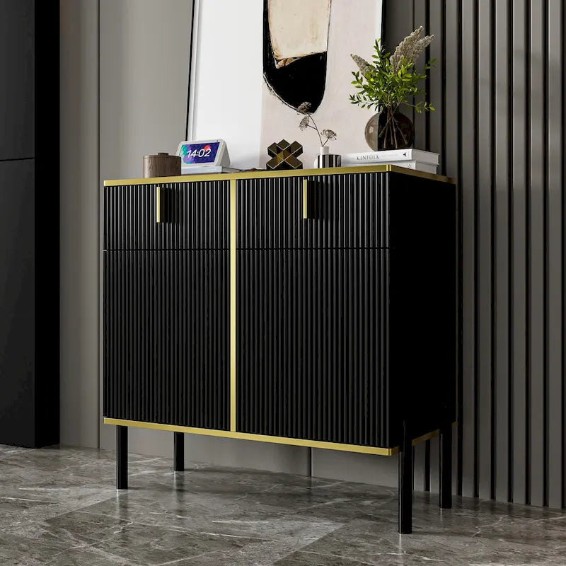 Pop-Up Door Credenza Sideboard Buffet Buffet Sideboard Storage Cabinet