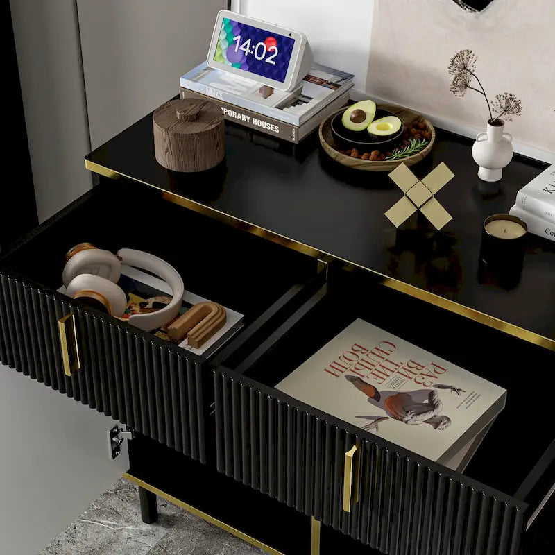 Pop-Up Door Credenza Sideboard Buffet Buffet Sideboard Storage Cabinet