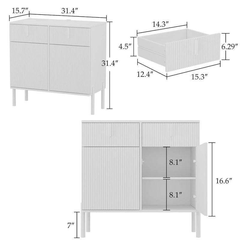 Pop-Up Door Credenza Sideboard Buffet Buffet Sideboard Storage Cabinet