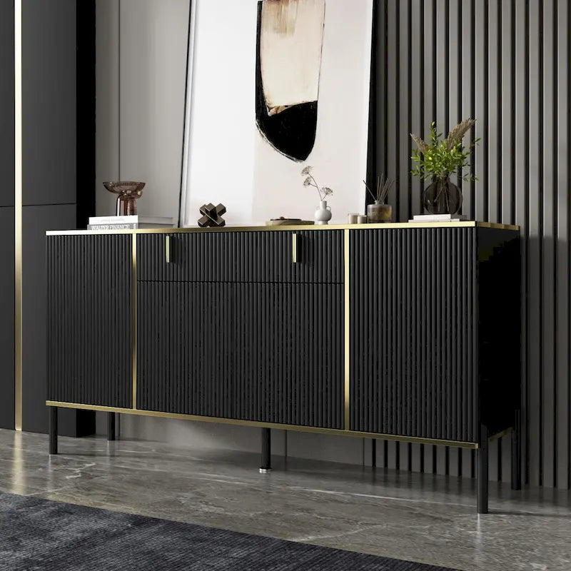 Pop-Up Door Credenza Sideboard Buffet Buffet Sideboard Storage Cabinet