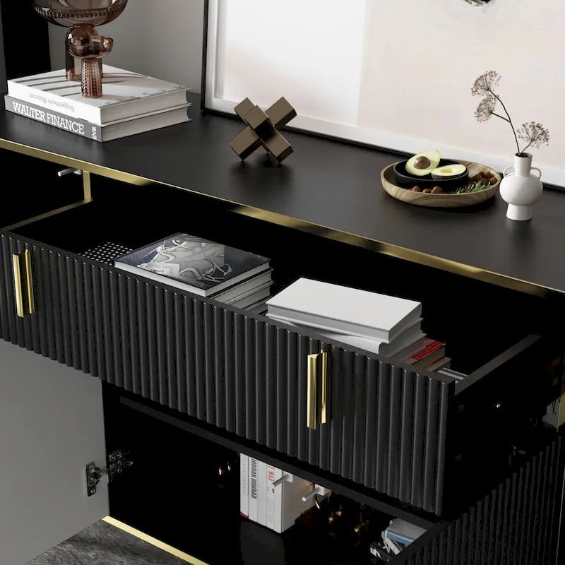 Pop-Up Door Credenza Sideboard Buffet Buffet Sideboard Storage Cabinet