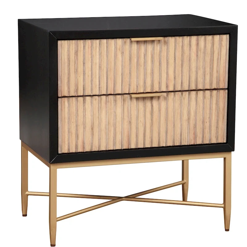 Larsen 2 Drawer Wood Nightstand