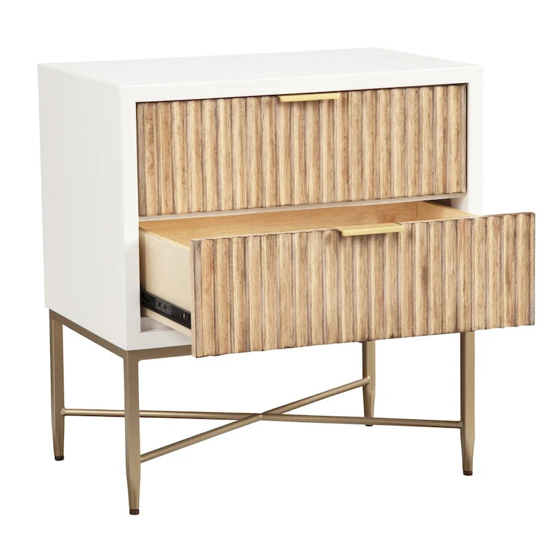 Larsen 2 Drawer Wood Nightstand