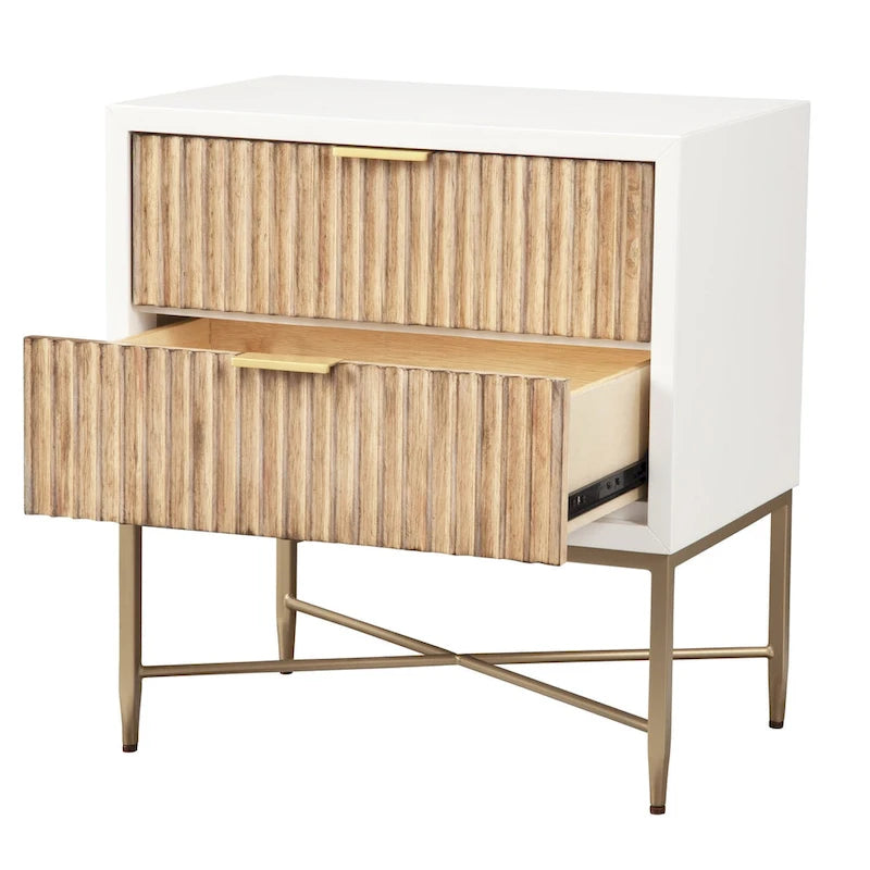 Larsen 2 Drawer Wood Nightstand