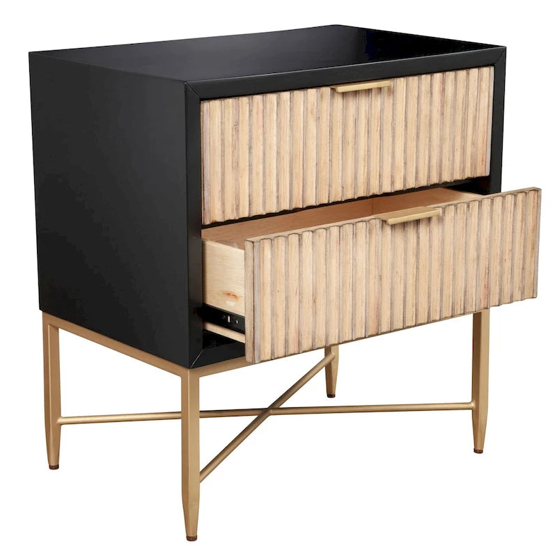 Larsen 2 Drawer Wood Nightstand