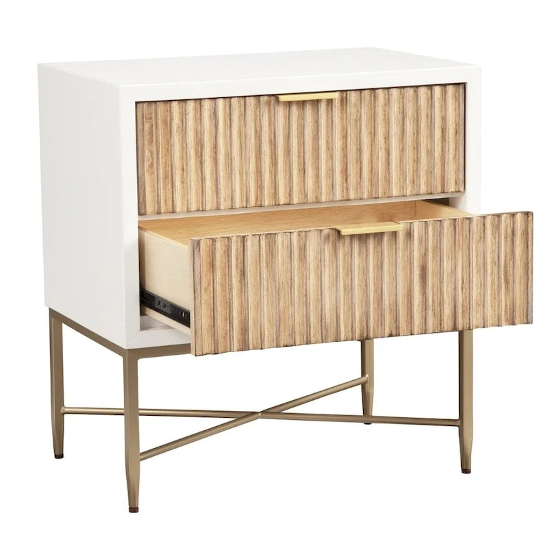 Larsen 2 Drawer Wood Nightstand
