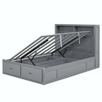 Wood Queen Size Hydraulic Platform Bed with Storage LED Headboard
