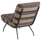 Nain 35 Inch Accent Chair, Oversized Cushion Tufted Back, Dark Brown