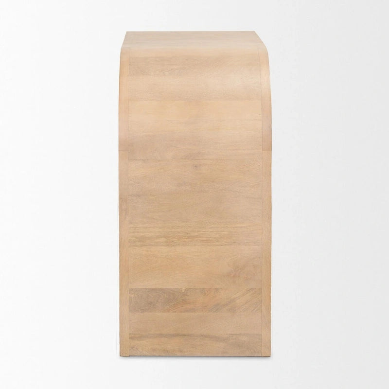 Sorina Reverse Fluted Light Brown Wood Accent Cabinet - 40.0L x 16.0W x 32.0H