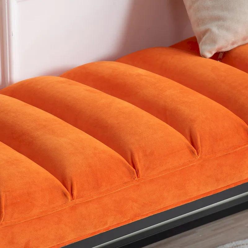 Modern Metal Base Upholstered Bench for Bedroom for Entryway