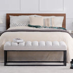 Modern Metal Base Upholstered Bench for Bedroom for Entryway