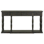Retro Senior Console Table for Hallway Living Room Bedroom with 4 Front Facing Storage Drawers and 1 Shelf