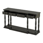 Retro Senior Console Table for Hallway Living Room Bedroom with 4 Front Facing Storage Drawers and 1 Shelf