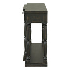 Retro Senior Console Table for Hallway Living Room Bedroom with 4 Front Facing Storage Drawers and 1 Shelf