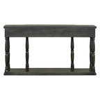 Retro Senior Console Table for Hallway Living Room Bedroom with 4 Front Facing Storage Drawers and 1 Shelf